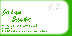 jolan saska business card